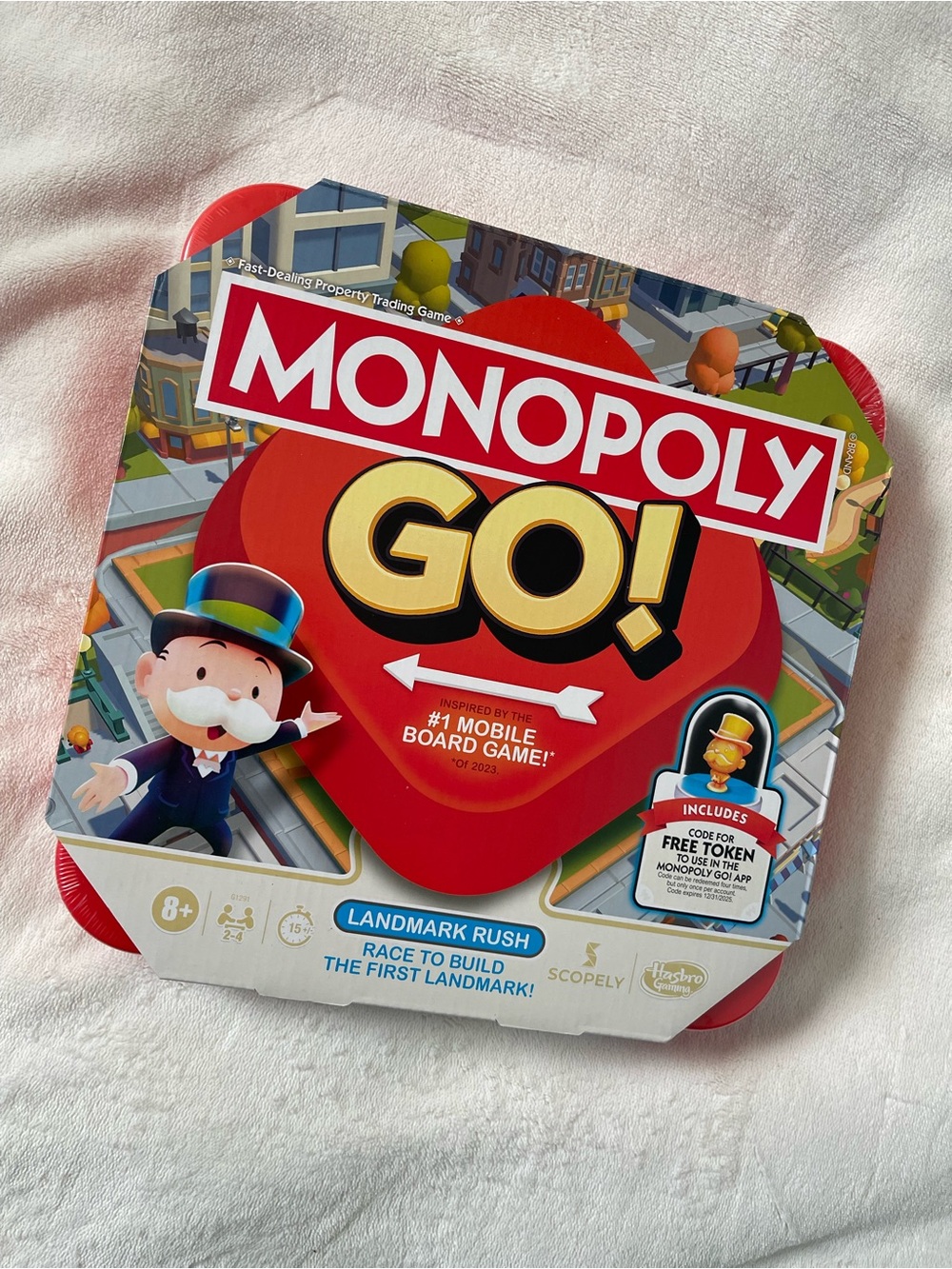 Hasbro Monopoly GO! Landmark Rush Board Game - Red, Yellow, Black